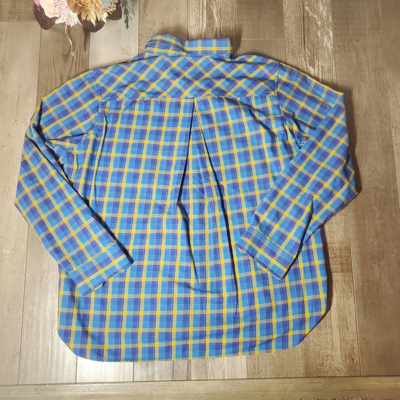 Duluth Trading Company Alaskan Hardgear Midnight Sun Shirt Blue Aster Plaid NWOT - Picture 14 of 16